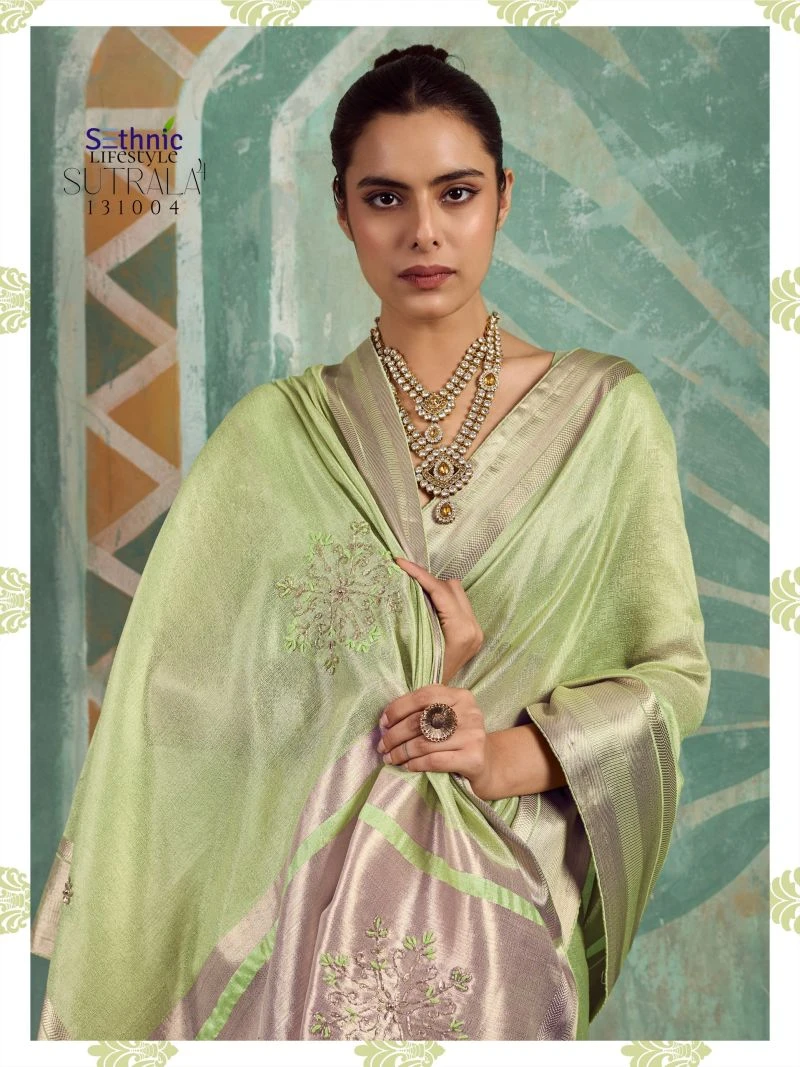 Sethnic Sutrala Vol 4 Tissue Cotton Handwork Saree