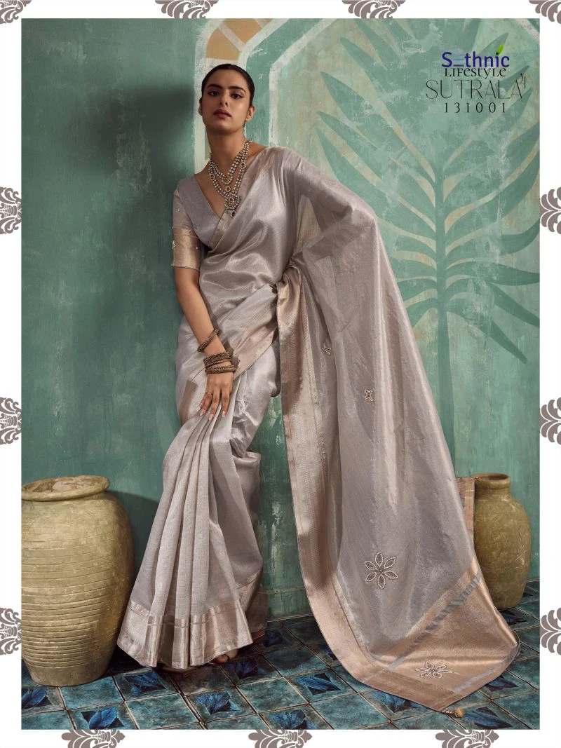 Sethnic Sutrala Vol 4 Tissue Cotton Handwork Saree