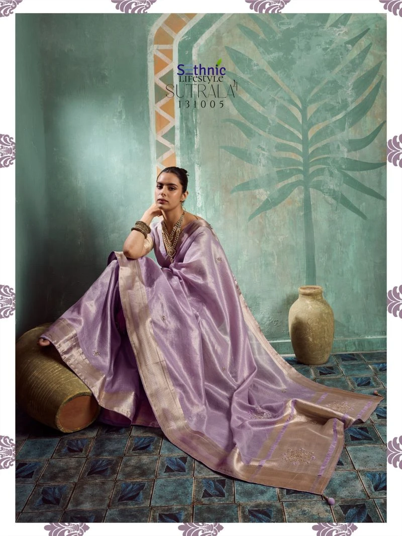 Sethnic Sutrala Vol 4 Tissue Cotton Handwork Saree