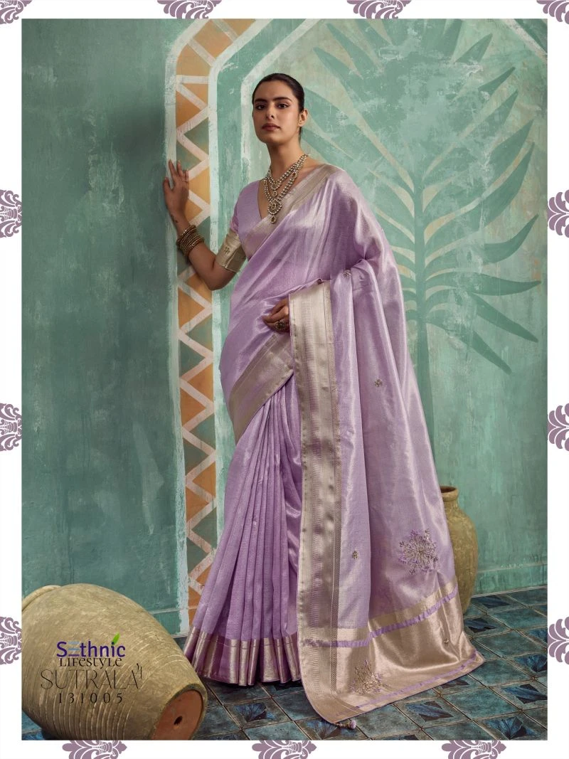 Sethnic Sutrala Vol 4 Tissue Cotton Handwork Saree
